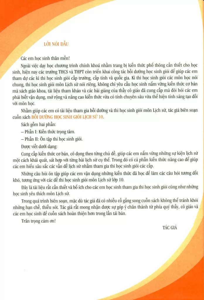 BỒI DƯỠNG HỌC SINH GIỎI LỊCH SỬ LỚP 10 (Biên soạn theo chương trình GDPT mới)
